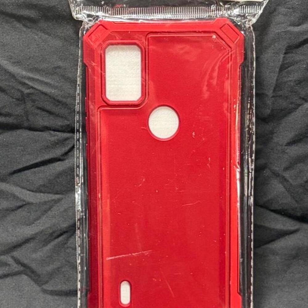 🚨 Red Dual-Layer Shockproof Hybrid Phone Case designed for the Cricket Icon 5